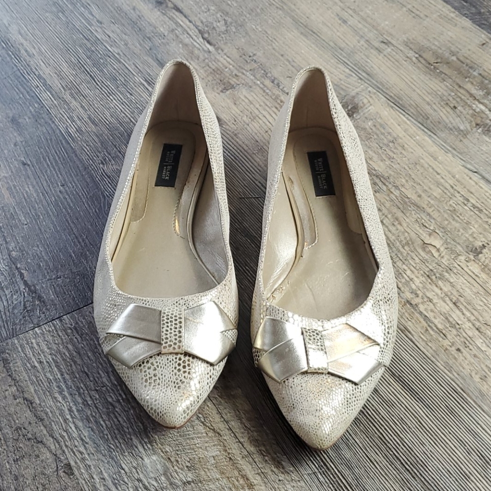 White House black Market Reene flat ballet shoes size 10